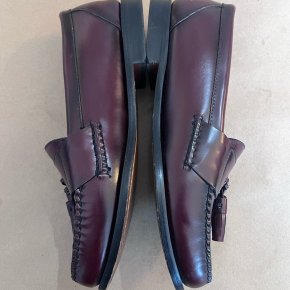 G.H Bass Burgundy Tassel Harrison II 1449 634 Penny Loafers Leather Men’s 10 - Picture 7 of 9
